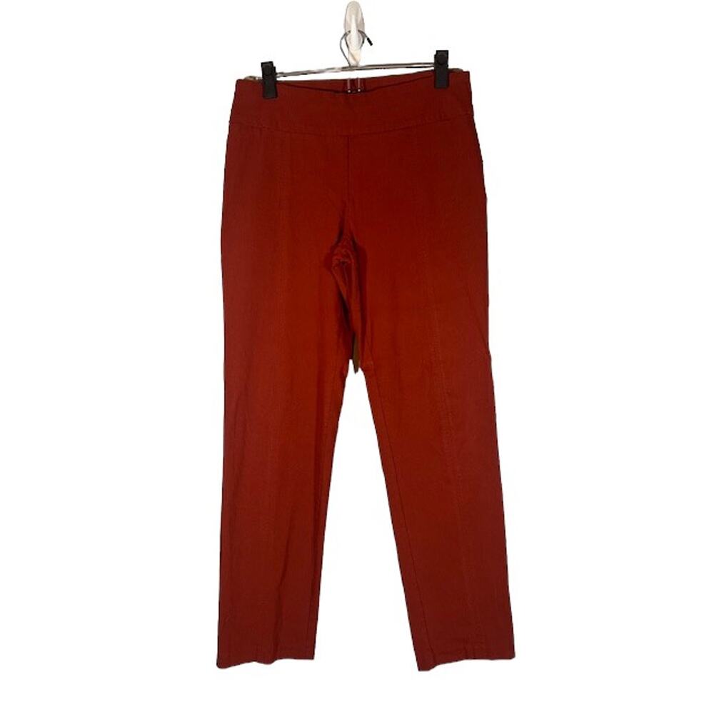 Zac & Rachel Rust Straight Leg Dressy Pull On Pants Women Sz 10